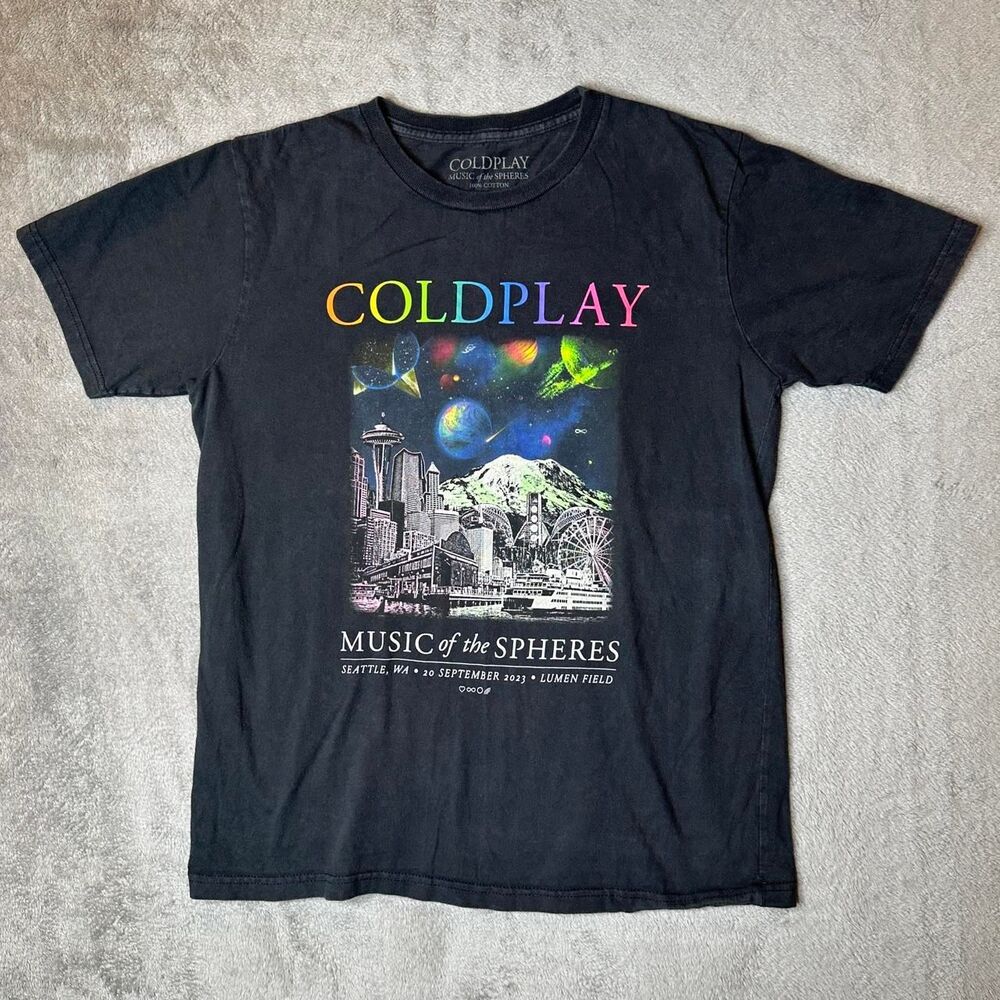 Coldplay Music Of The Spheres Tour Shirt Seattle Washington Size Medium Mens